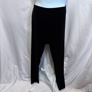 Eileen Fisher Woman 2X Black Velvet Leggings Stretch Elastic Waist Pants